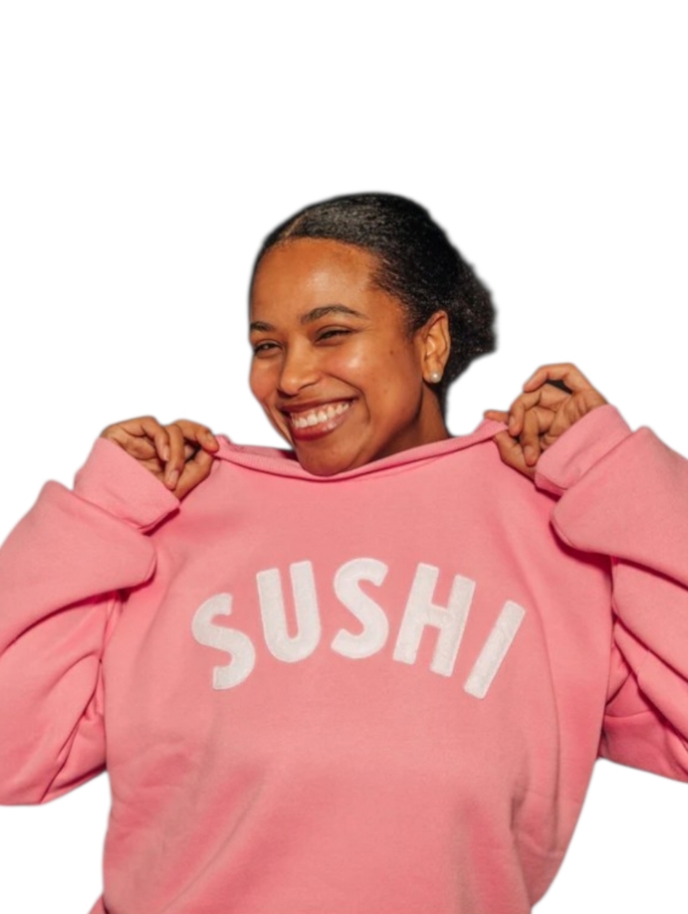 STOCK x Sushi San The Pink Agenda limited edition Sushi spellout crew neck‎ M
